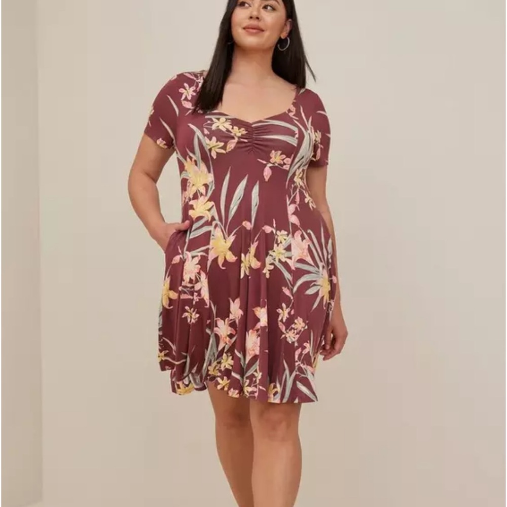 TORRID- Mini Super Soft Fluted Dress